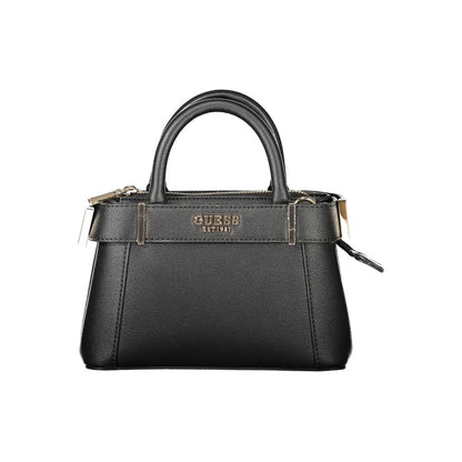 Guess Jeans Black Polyethylene Women Handbag with chic design and subtle branding, perfect for versatile day-to-night transitions.