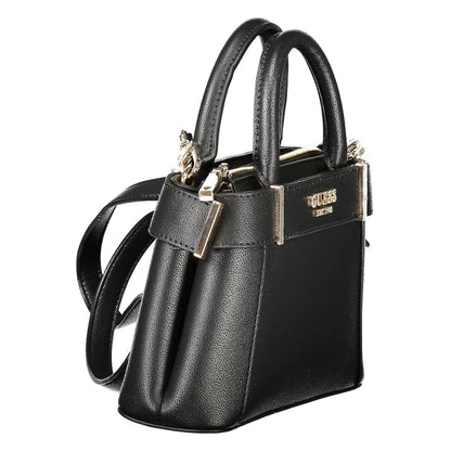 Guess Jeans Black Polyethylene Women Handbag with sleek design, subtle branding, and detachable strap for versatile styling.