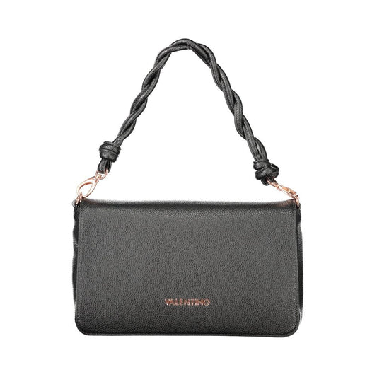 Mario Valentino Black Polyethylene Women Handbag with removable shoulder handle and adjustable strap