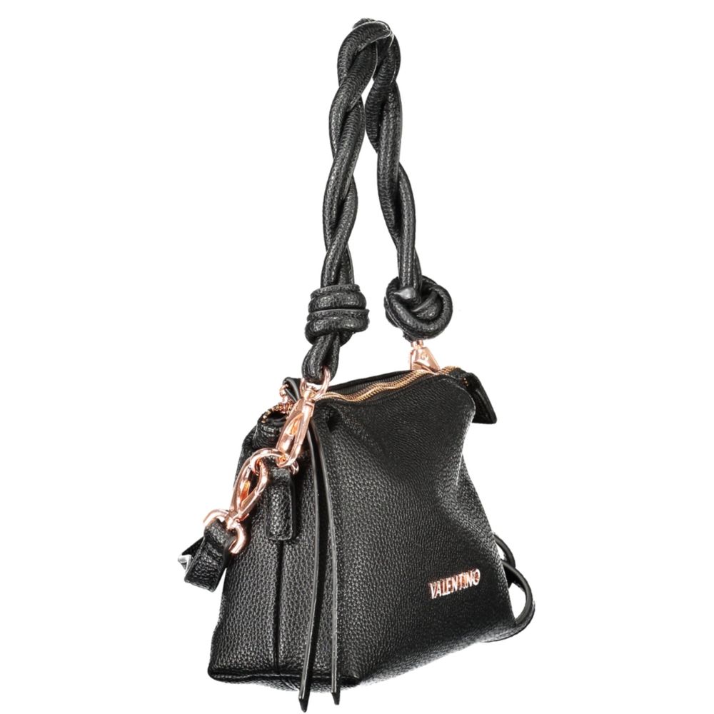Mario Valentino Black Polyethylene Women Handbag with adjustable strap and sleek design