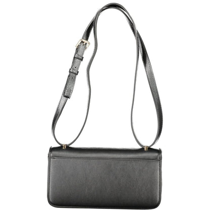 Mario Valentino Black Polyethylene Women Handbag with sleek design and adjustable strap