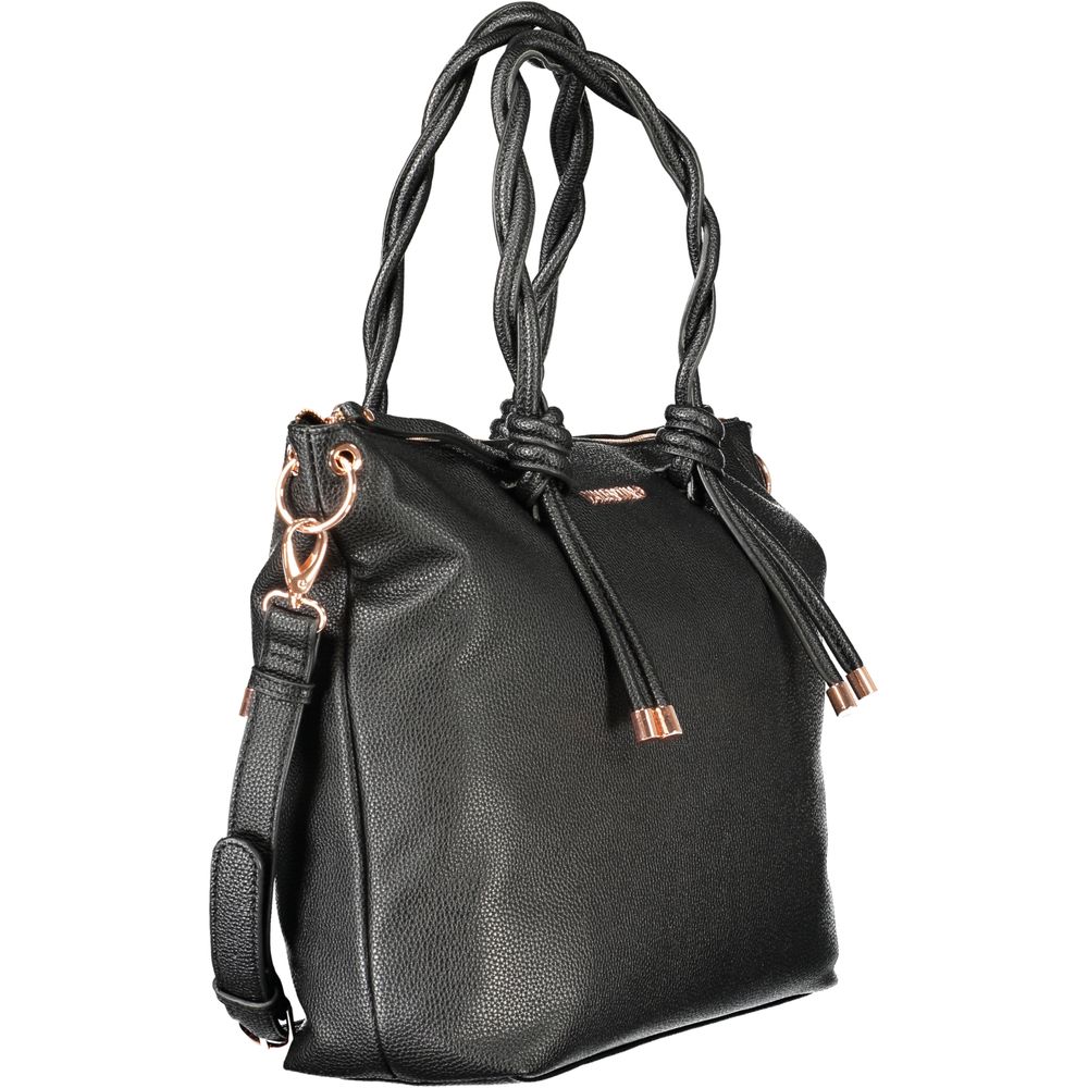 Mario Valentino Black Polyethylene Women Handbag with stylish handles and adjustable shoulder strap