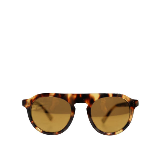 Dolce & Gabbana Brown Acetate Round Leopard Print Eyewear Sunglasses GLA1350