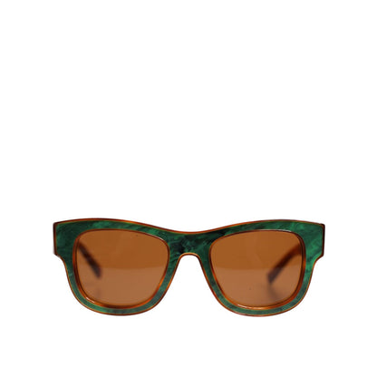 Dolce & Gabbana Green Brown Marbled Acetate DG4379-F Eyewear Sunglasses