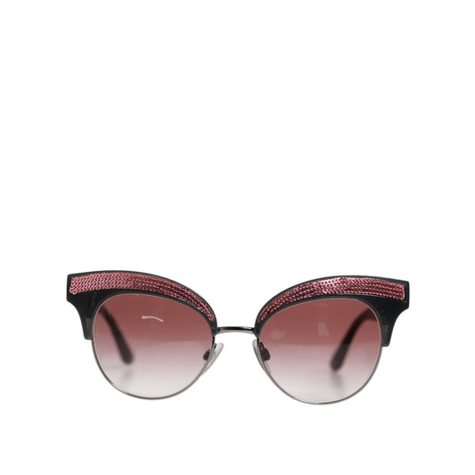 Dolce & Gabbana Black Pink Mirrored Cat Eye DG6109 Sequined Sunglasses GLA1376