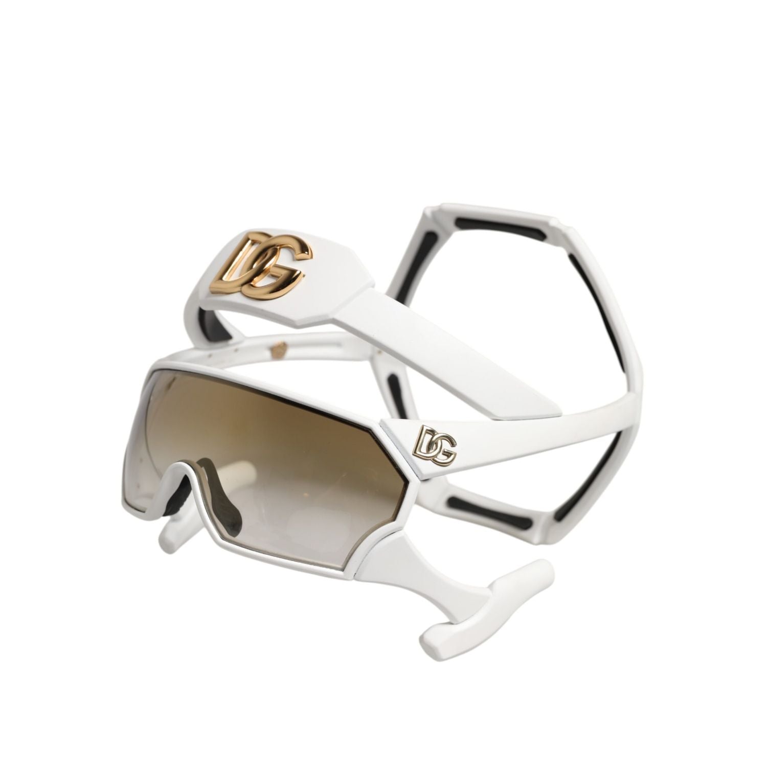 Dolce & Gabbana White Acetate Next Generation Mask Eyewear Sunglasses