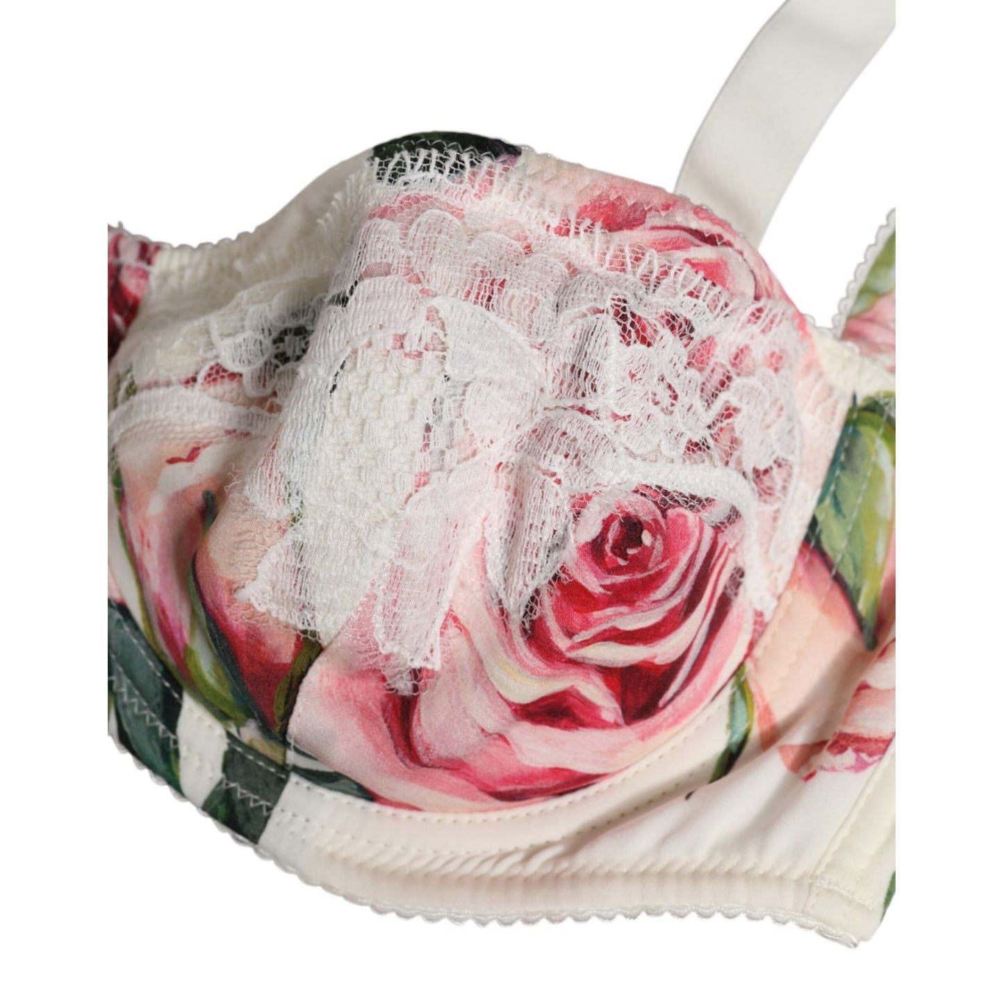 Dolce & Gabbana White Floral Balconette Underwired Bra Underwear
