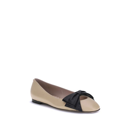 Valentino Garavani Brown Calf Leather Bos Taurus Ballet Flats