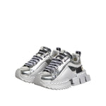 Dolce & Gabbana Silver Leather Super Queen Sneakers Shoes