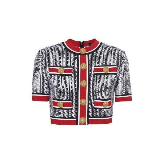 Balmain Cropped Monogram Top BA-8735233736916-40