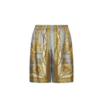 Versace Gray Silk Short And Mini Shorts