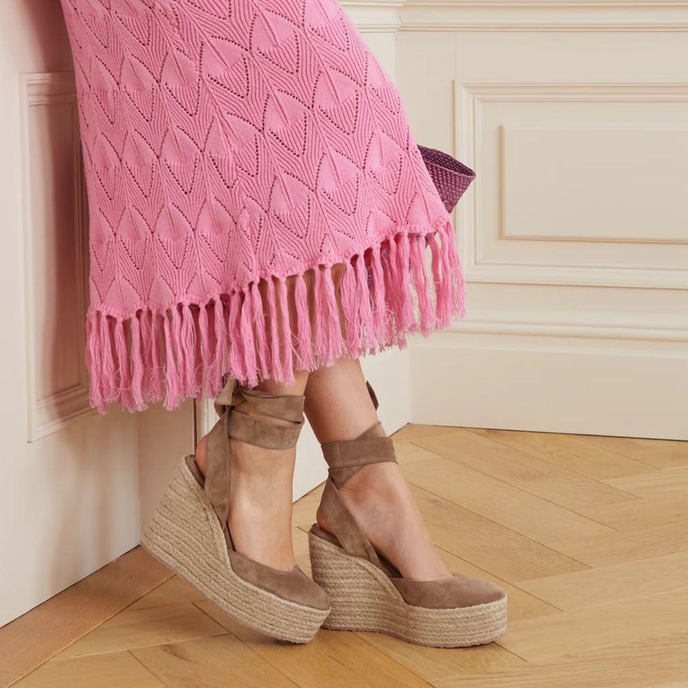 Gianvito Rossi Suede Wedge Espadrilles GI-8850261967060-EU36/US6
