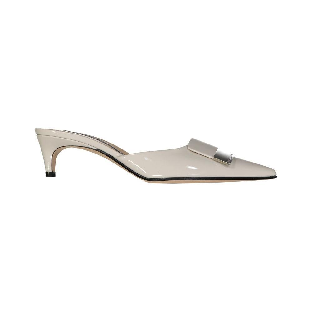 Sergio Rossi Beige Calfskin Mules