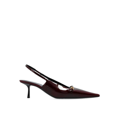 Saint Laurent Burgundy Calfskin Mid Heel Pumps