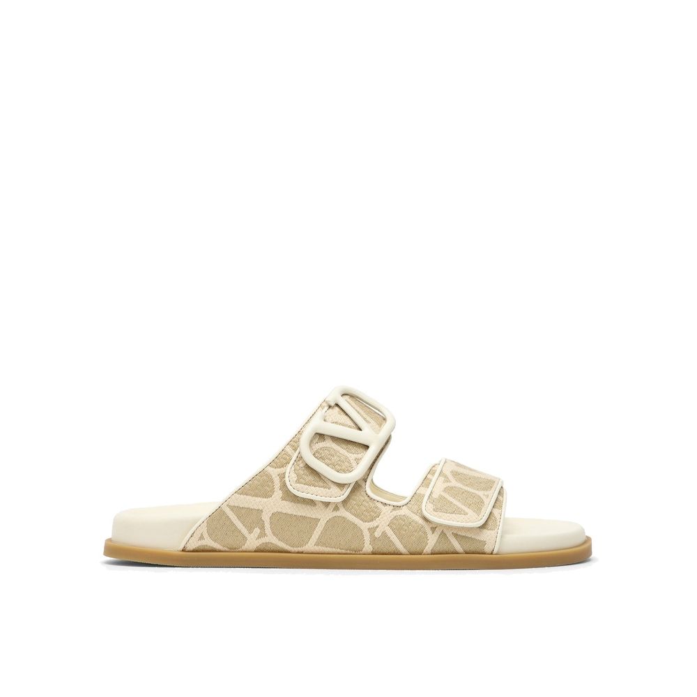 Valentino Garavani Bicolor Fabric Strap-On Sandals