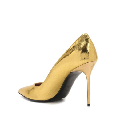 Balmain Gold Calfskin High Heel Pumps