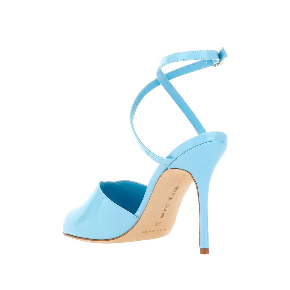 Manolo Blahnik Blue Calfskin Sandals
