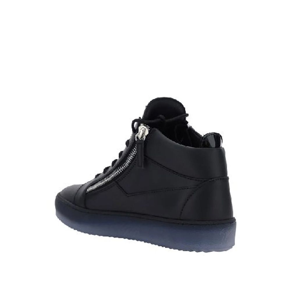Giuseppe Zanotti Black Calfskin High Top Sneakers