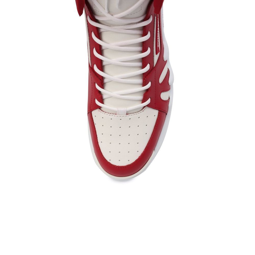 Giuseppe Zanotti Red Calfskin High Top Sneakers