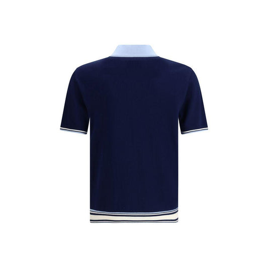 Casablanca Merino Wool Polo Shirt CA-MPF25KW100201BLUE-M