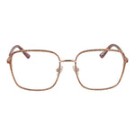 Guess Rose Gold Women Glasses Frame, full-rim metal, square style, 54-18-135, with demo plastic lenses, includes branded case.