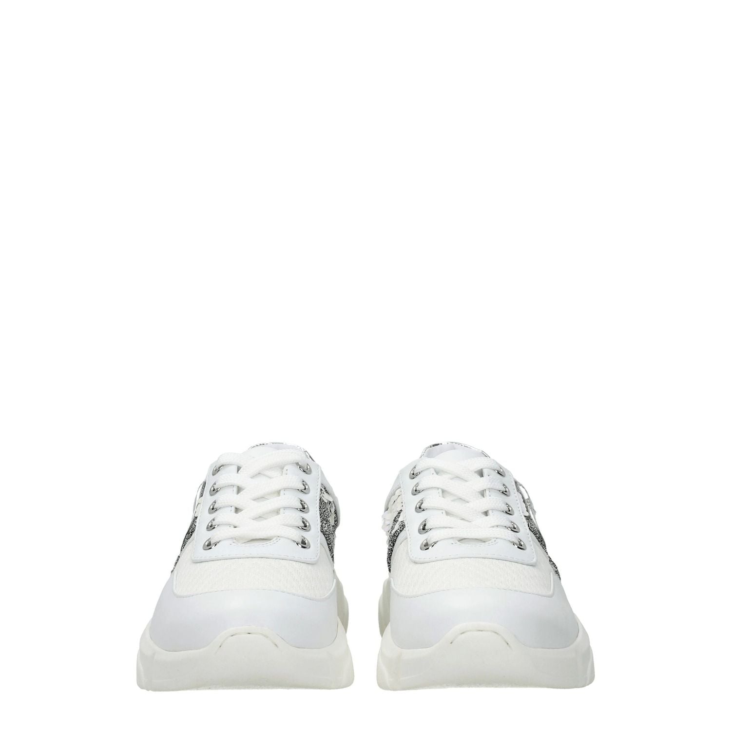 Love Moschino White Fabric Chunky Sneakers