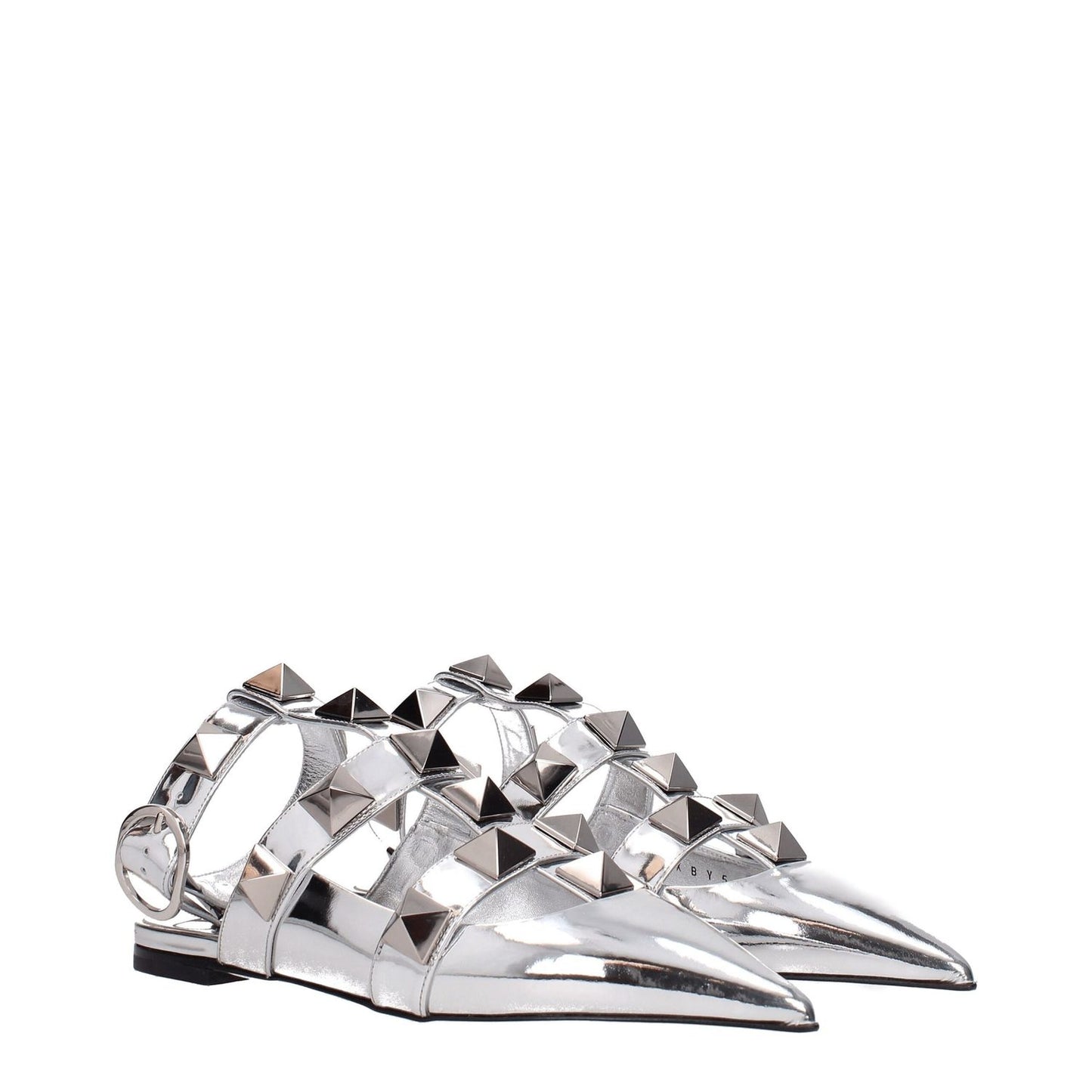 Valentino Garavani Gray Leather Flat Sandals