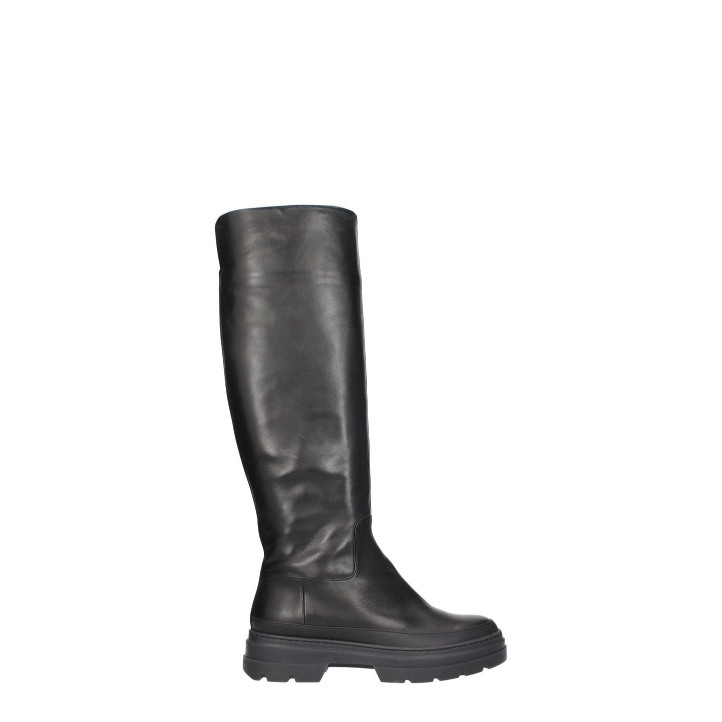 Max Mara Black Leather Over The Knee