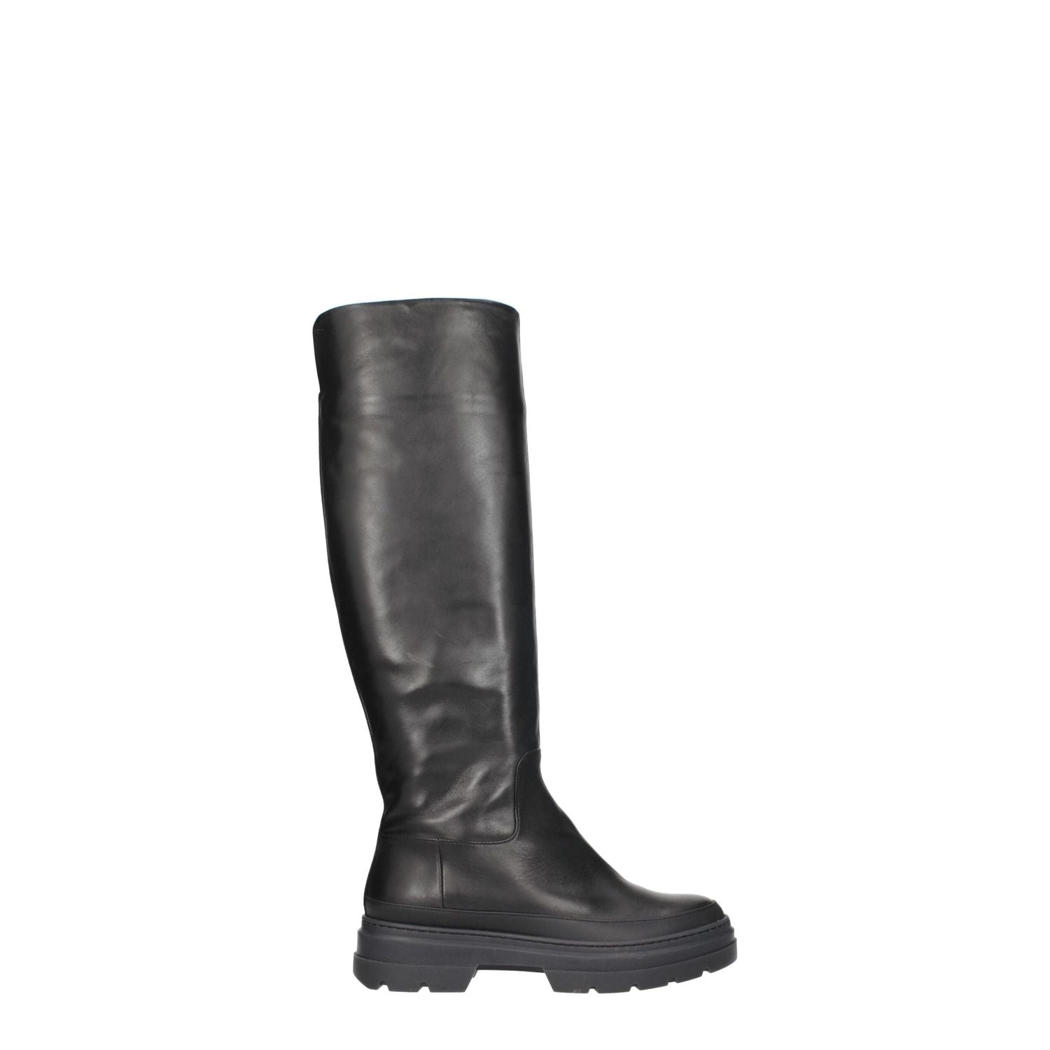 Max Mara Black Leather Over The Knee