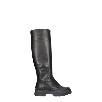 Max Mara Black Leather Over The Knee
