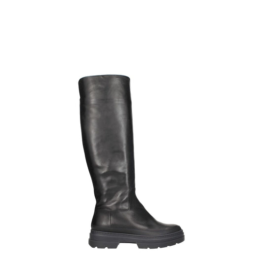 Max Mara Black Leather Over The Knee