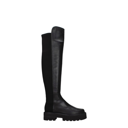 Stuart Weitzman Black Leather Over The Knee