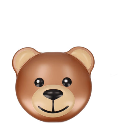 Cute brown bear face with a smiling expression, designed as a toy or decor item.