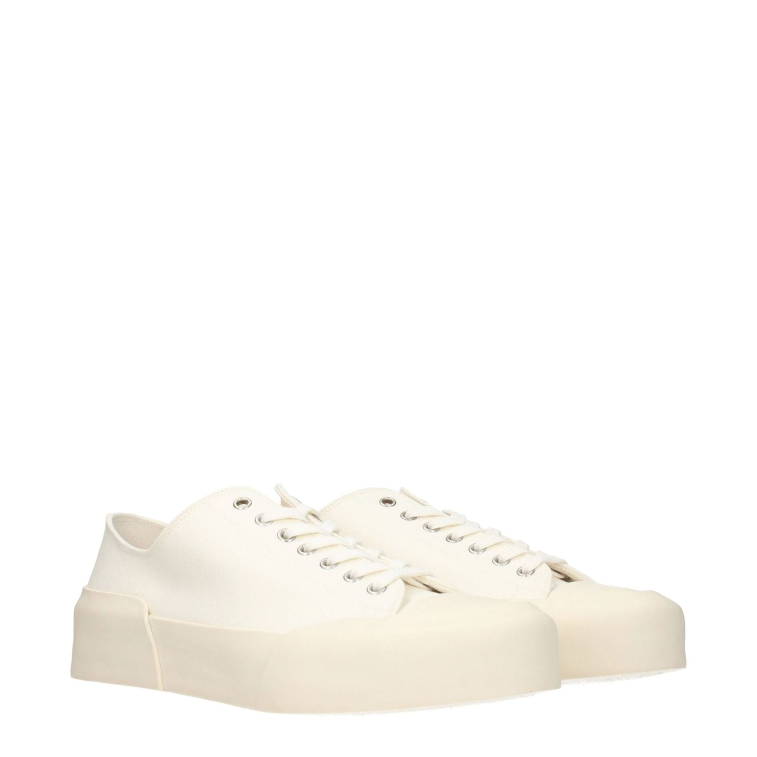 Jil Sander Beige Fabric Low Top Sneakers