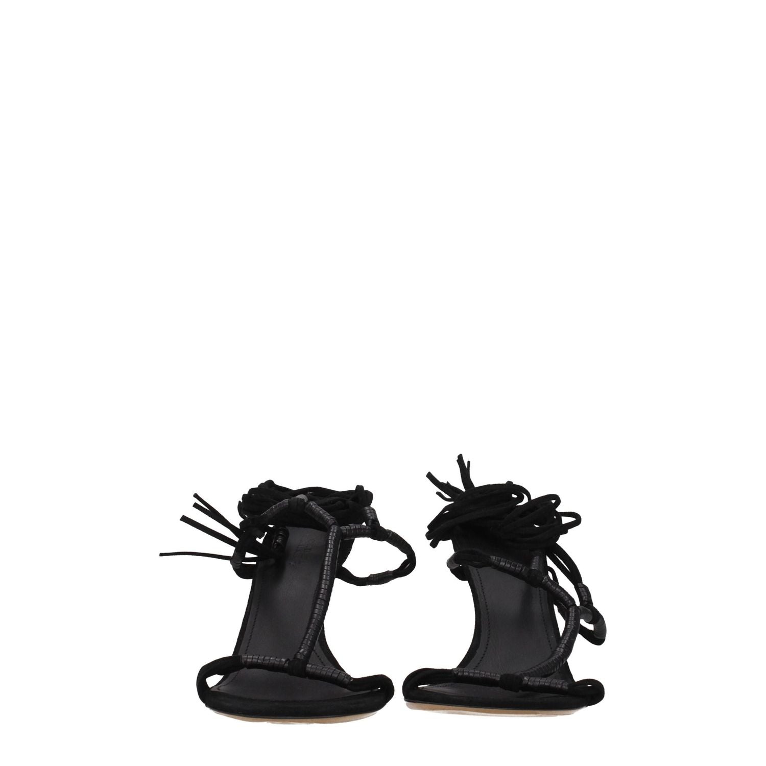 Isabel Marant Black Leather Stiletto Heel Sandals