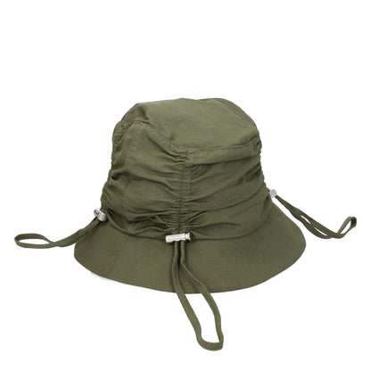 Jacquemus Green Cotton Bucket Hat with logo, casual style. Made of 75% cotton-25% polyamide in green and khaki colors, MPN 235AC4705047560.