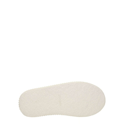 Jil Sander White Fabric Platform Sneakers sole view with rubber material and cloud white color.