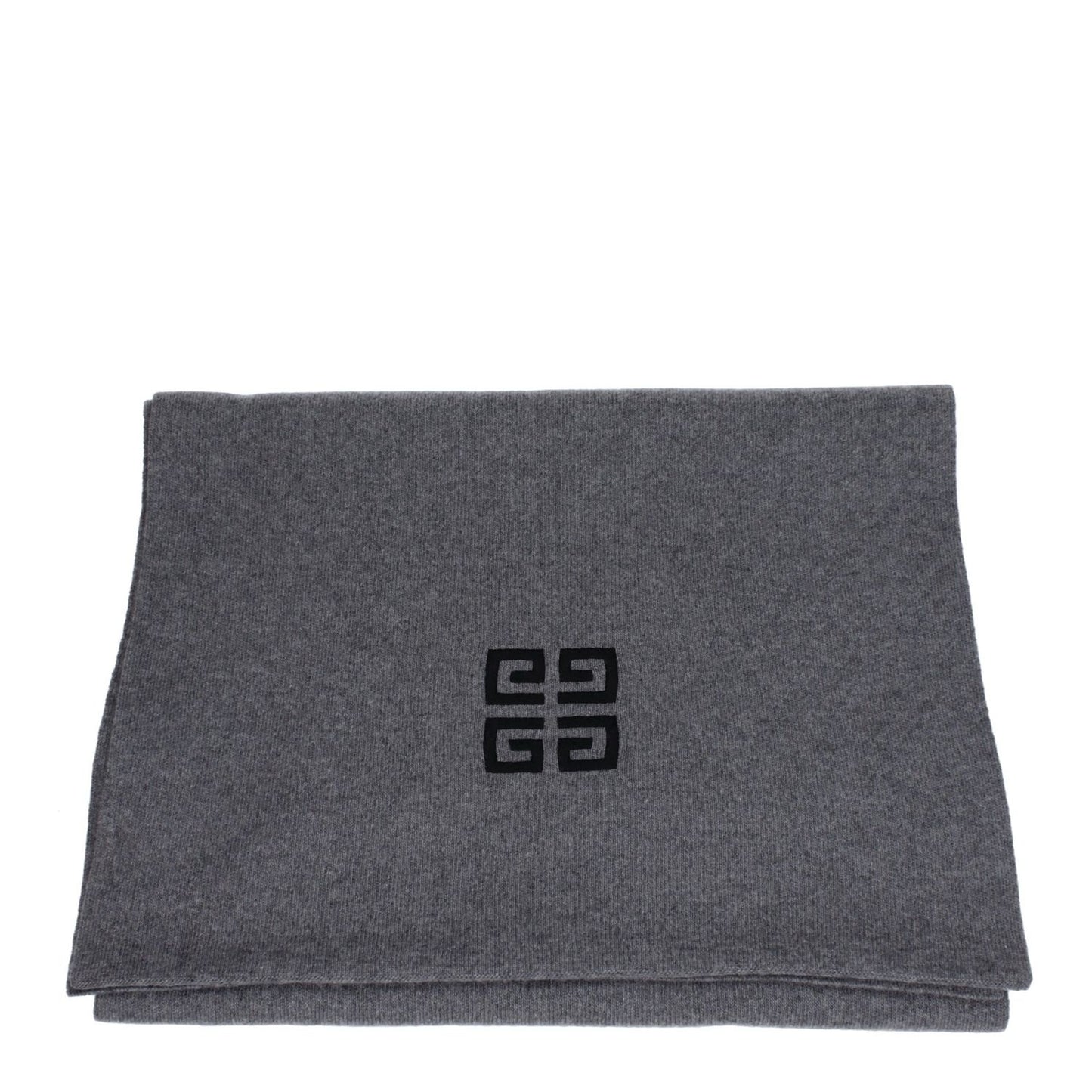 Givenchy Gray Wool Scarf featuring logo, made of 70% wool and 30% cashmere, size 40×180, MPN BP007RP0H7097, Wolf Grey color.