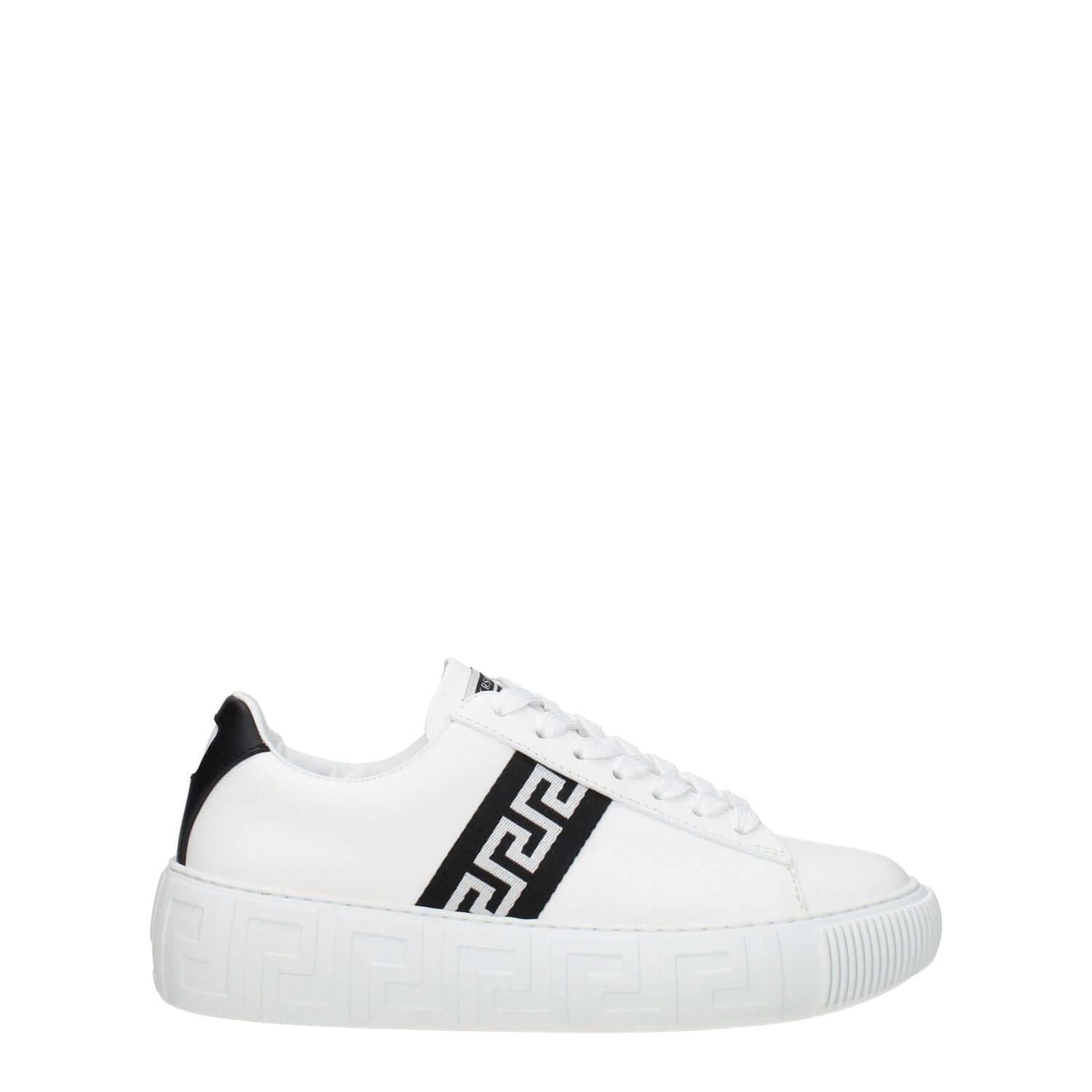 Versace White Leather Low Top Sneakers