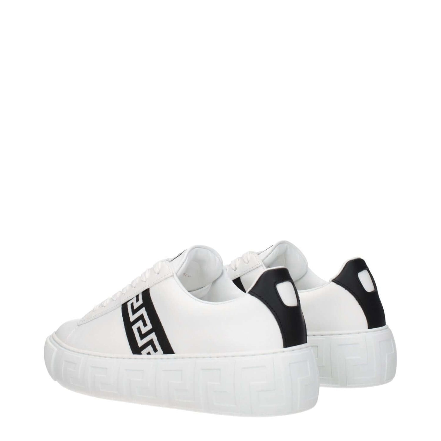 Versace White Leather Low Top Sneakers
