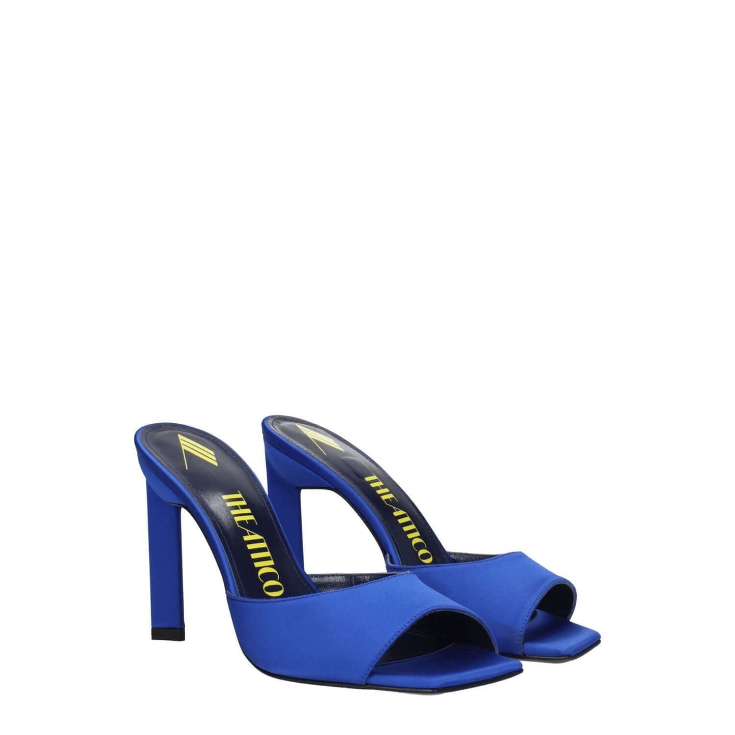 The Attico Blue Satin Stiletto Heel Sandals