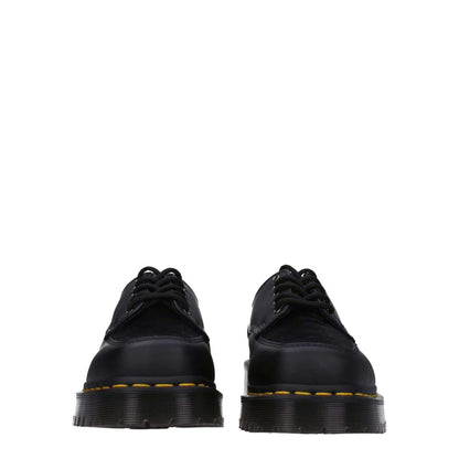 Dr. Martens Black Leather Oxfords And Derbies with lace up design, mid heels, and rubber sole. MPN U5IBEX31171001, F79198.