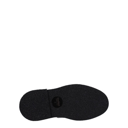 Sole view of Max Mara Black Leather Oxfords And Derbies showing rubber construction and brand logo, featuring round toe design.