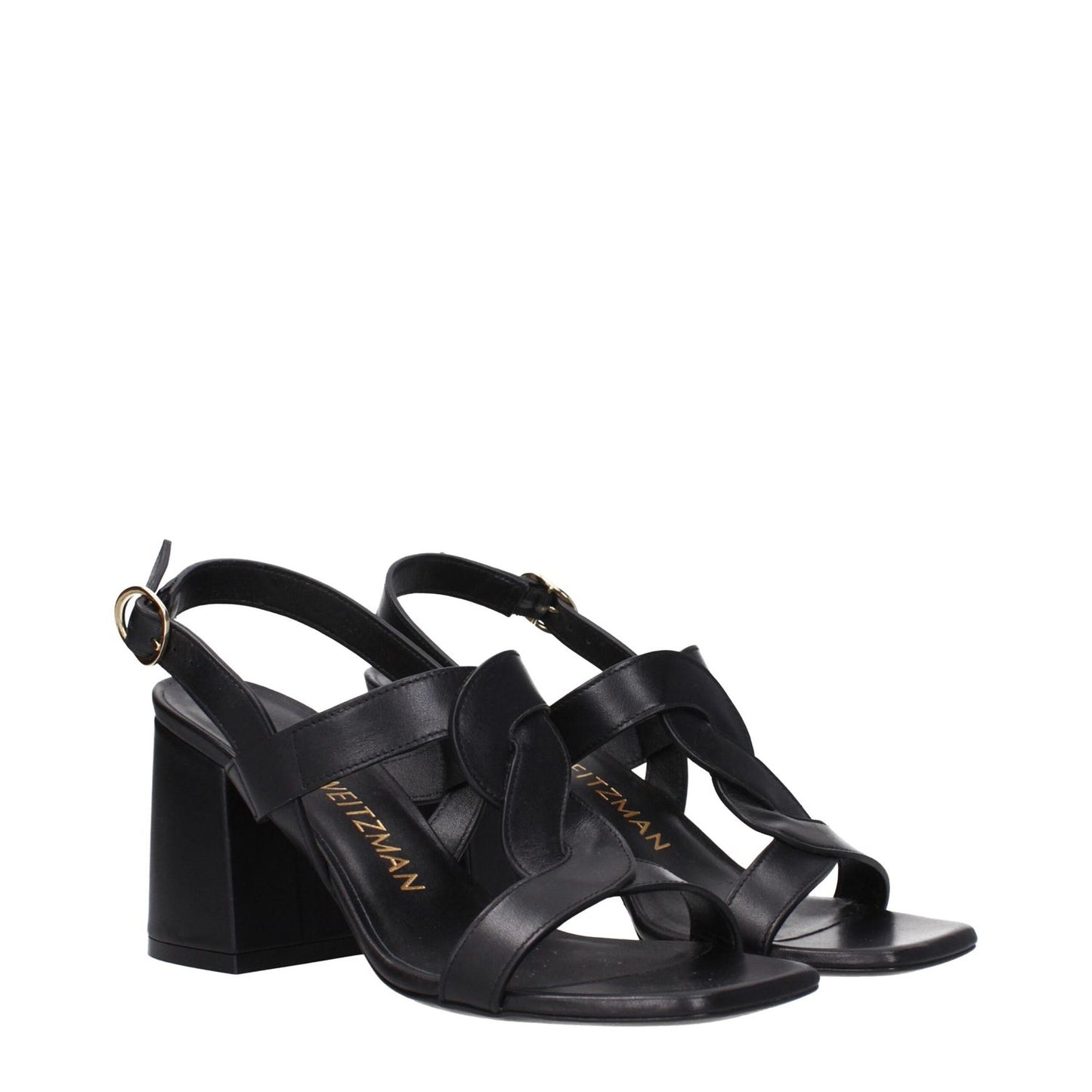Stuart Weitzman Black Leather Platform Sandals