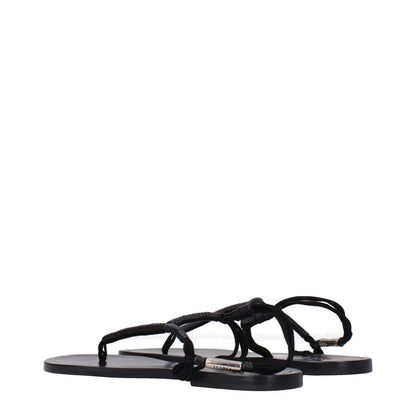 Isabel Marant Black Leather Flip-Flop Sandals