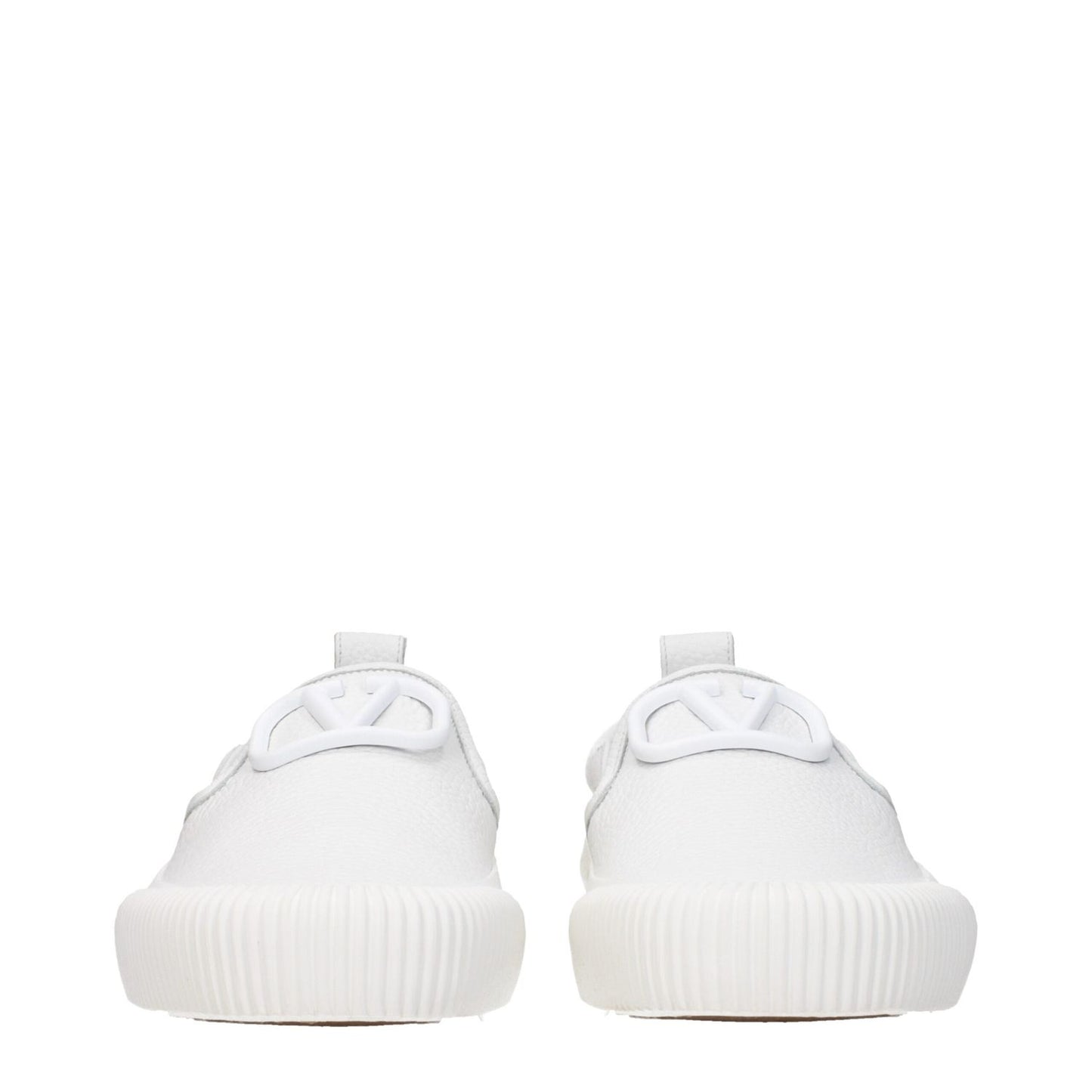 Valentino Garavani White Leather Slip-On Loafers