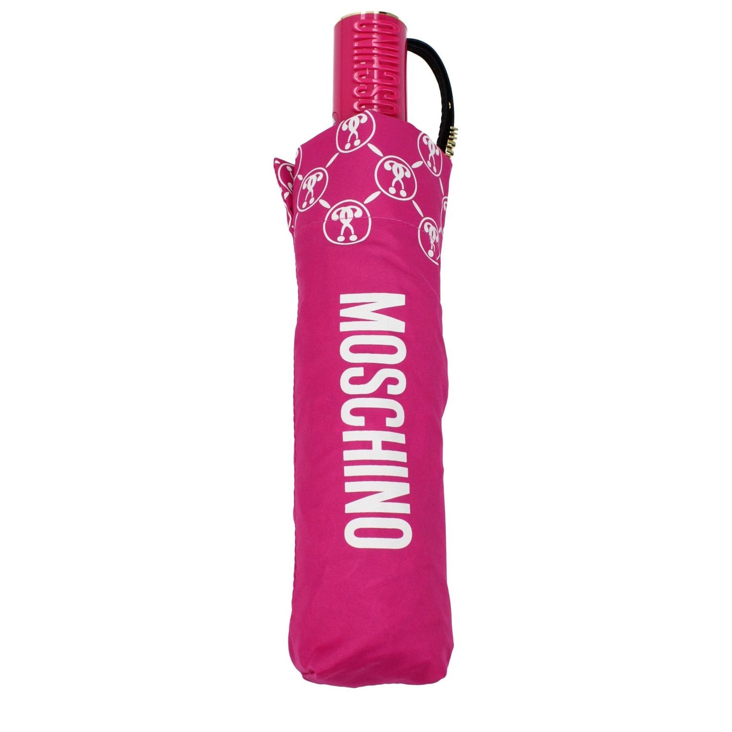 Moschino Pink Polyester Umbrella with fuchsia design, featuring logo and snap closure, style casual, MPN 8936OPENCLOSEJ.