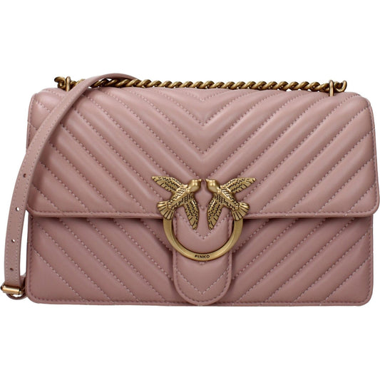 PINKO Pink Leather Crossbody Bag