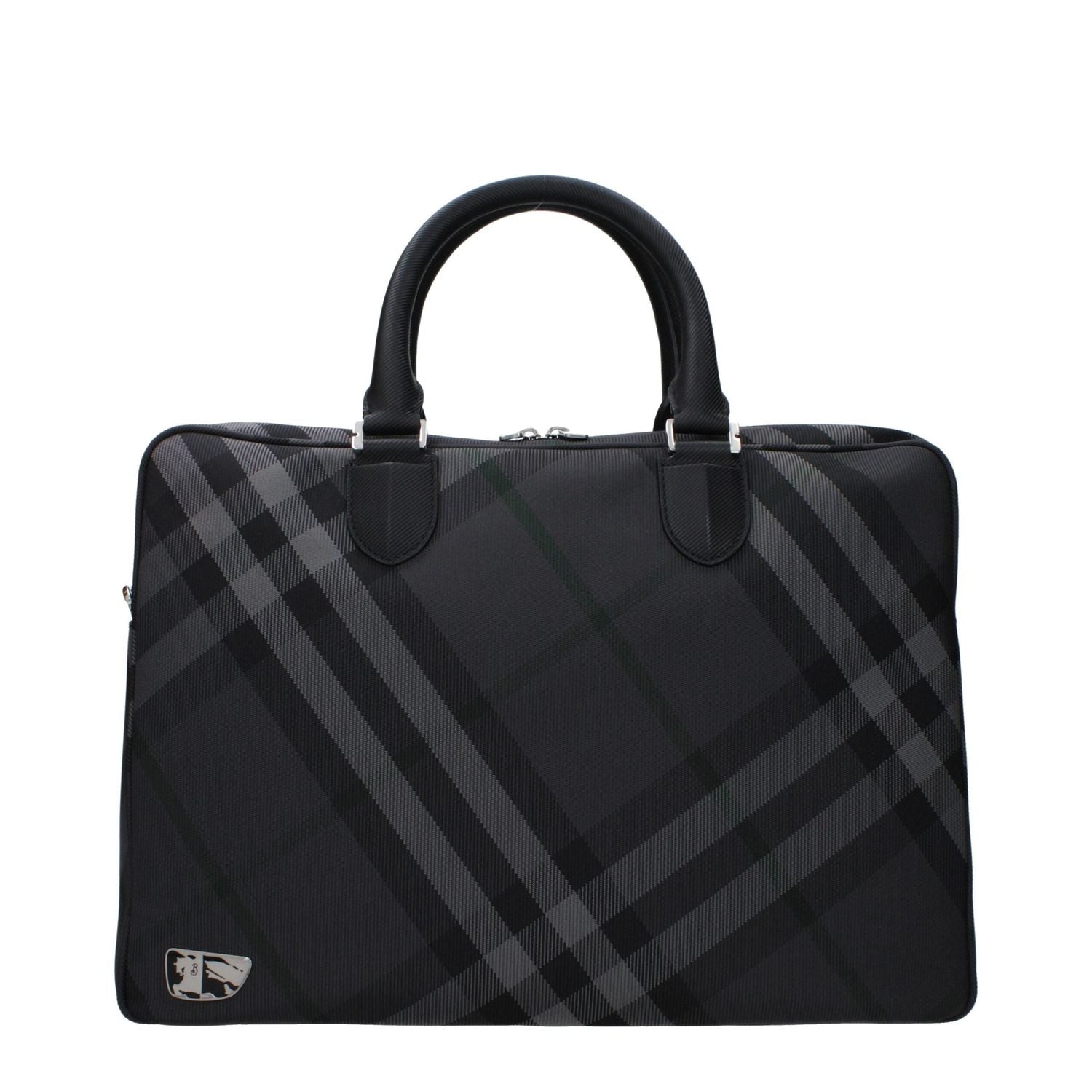 Front view with bag zipped and handles upright.