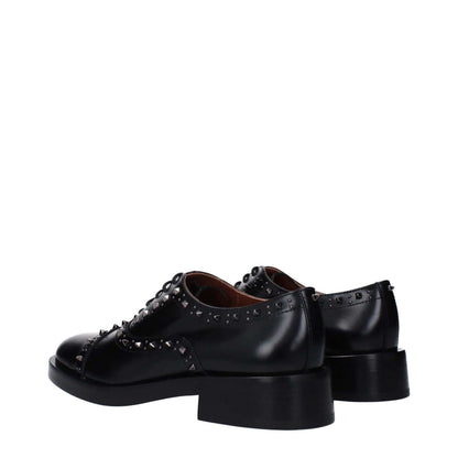 Valentino Garavani Black Leather Oxfords And Derbies